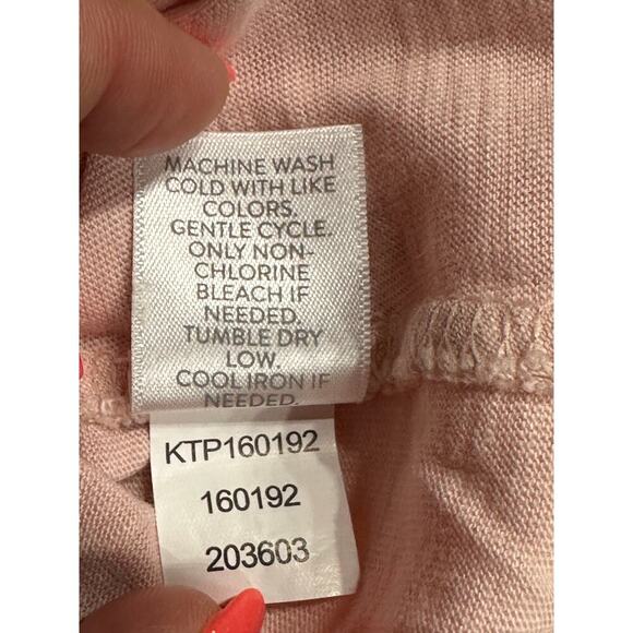 Pure Jill Asymmetric Button Tunic Top Pink MP 3/4 sleeves lightweight casual - Picture 7 of 11